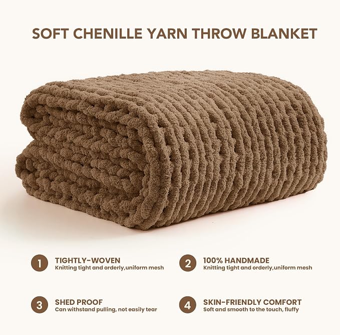 L'AGRATY Chunky Knit Throw Blanket - Image 3