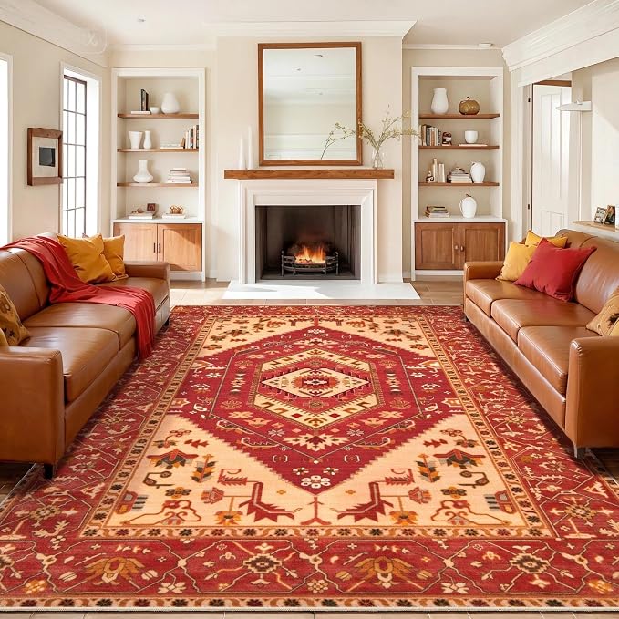 SERISSA 9x12 Washable Non Slip Boho Area Rug by SERISSAHomeDecorCollection