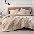 Bedsure King Size Comforter Set - Warm Sand King Comforter Set, Soft Bedding for All Seasons, Cationic Dyed Bedding Set, 3 Pieces, 1 Comforter (104"x90") and 2 Pillow Shams (20"x36"+2")