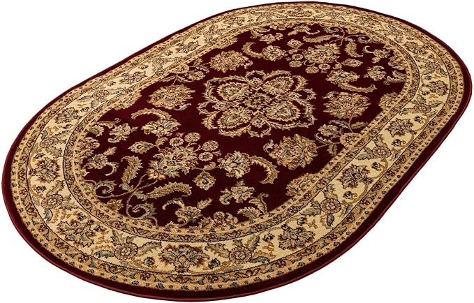 Rugs.com Aditi Collection Rug – 5x8 Oval Red Medium-Pile Rug Perfect - Image 2