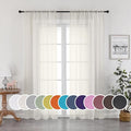 Sheer Curtains 63 inch Length, Ivory Sheer Cutains 2 Panels Set by OWENIE