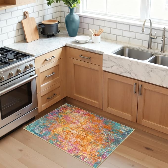 RELEANY Washable 2'x3' Abstract Area Rug - Image 2