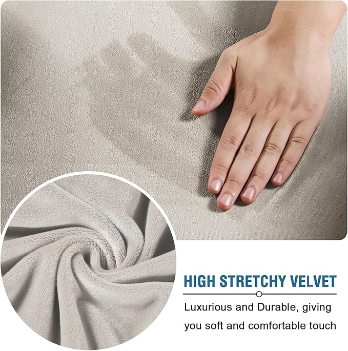 H.VERSAILTEX Velvet 4 Piece High Stretch Sofa Slipcover Cover Furniture - Image 5