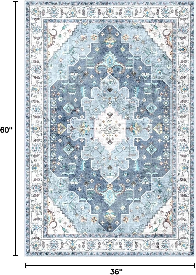 SERISSA 3x5 Washable Non Slip Boho Area Rug - Image 2