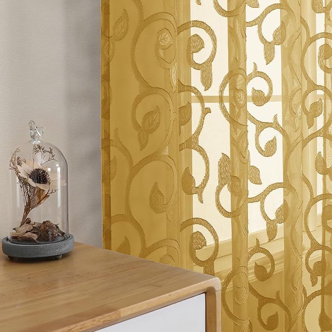 Furman Gold Sheer Curtains 84 inches Long - Image 7