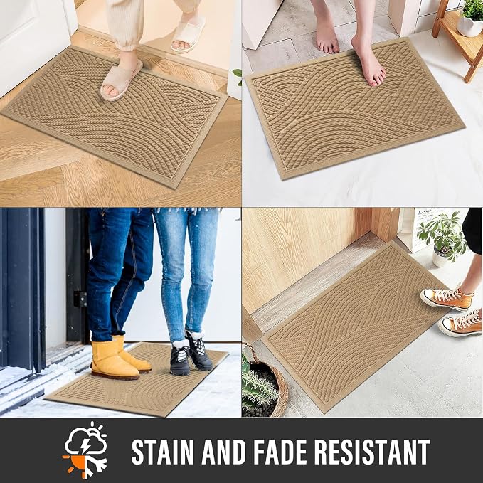 Sturdy Front Door Mat, Absorbent Muddy Dirt Resist Welcome Door Mats Outdoor - Image 4
