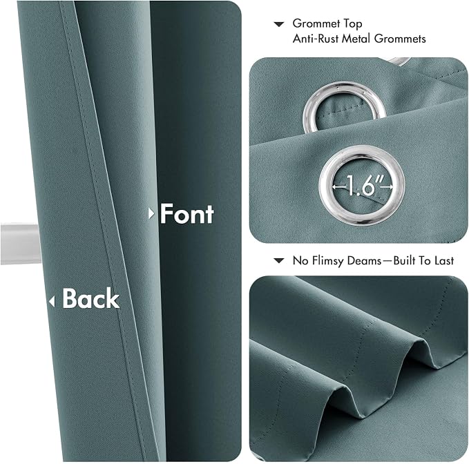 MIULEE Blackout Curtains for Bedroom 2 Panels 40 x 84 Inch Long Dusty Blue | - Image 4