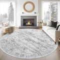 Soalmost 6x6 Grey Round Rug 6ft Circle Living Room Area Rugs Non-Slip | by Soalmost
