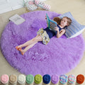 Amdrebio Purple Shaggy Small Round Circle Area Rug 3Ft by Amdrebio