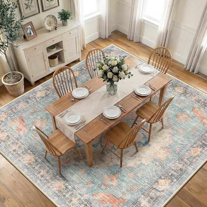 RELEANY Washable Area Rug, Square 10'x10', Water Repellent, Pet Friendly by RELEANY