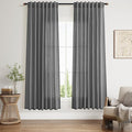 Blazer Grey Linen Curtains 72 Inch Long by Nanspring
