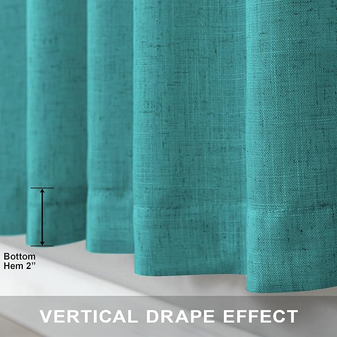 Mid Century Modern Teal Curtains 96 Inches Long 2 Panels - Image 7
