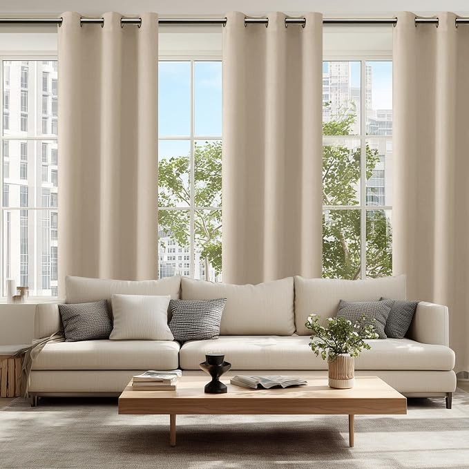 Blackout Curtains for Bedroom, 38 x 84 Inches Long, Taupe 2 Panels | Thermal - Image 6