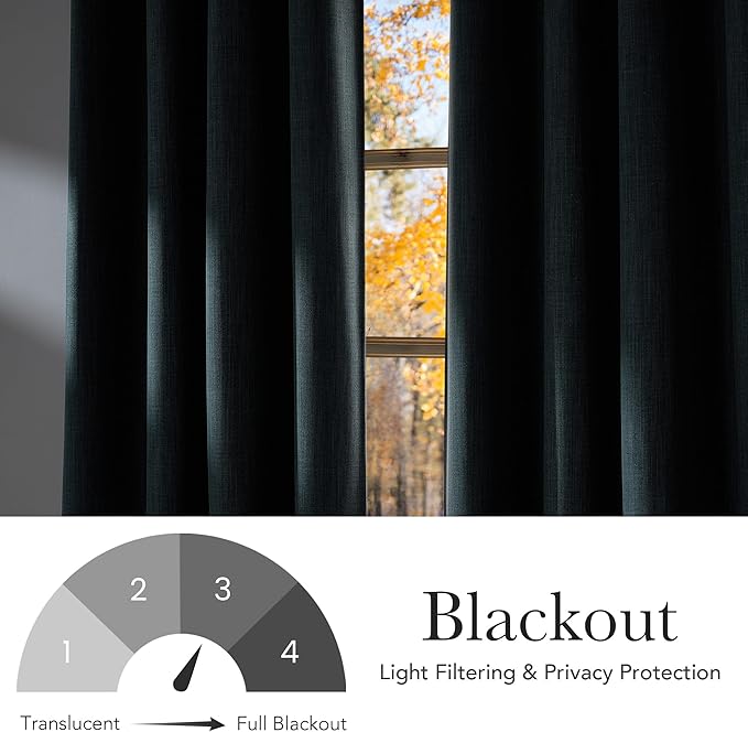 NICETOWN Short Faux Linen Greyish Green Blackout Curtains 63 inches Long for Kitchen - Privacy Panels for Living Room Bedroom, Modern Farmhouse Style Easy Care Grommet Top, 2 Panels, W42 by L63