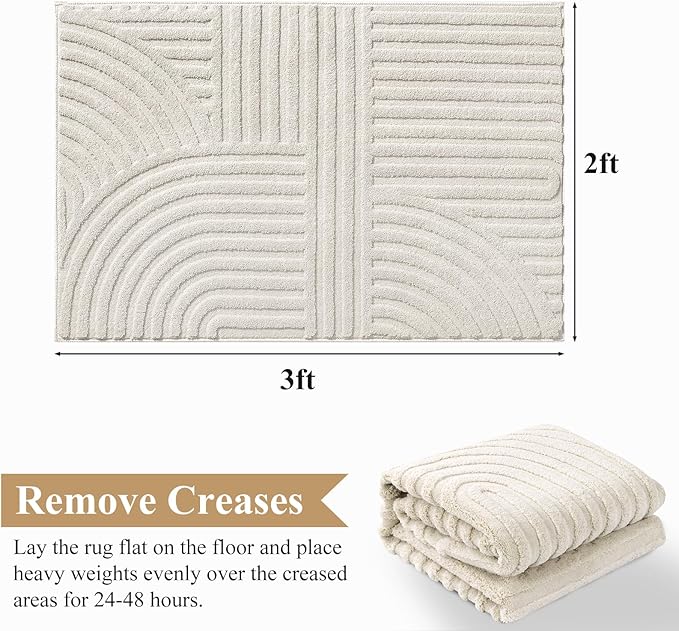 Pauwer 2x3 Area Rugs for Living Room, Modern Non Slip Washable Rug, Soft Fluffy - Image 2