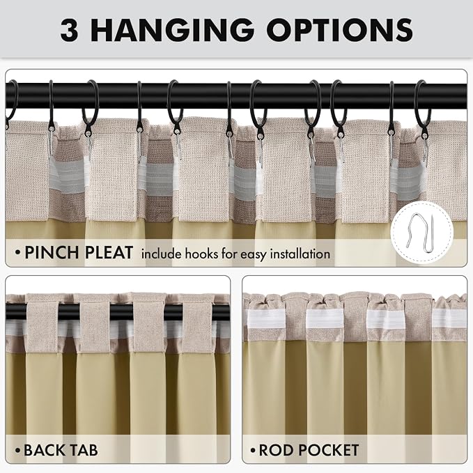 MIULEE 100% Blackout Linen Curtains - Image 5