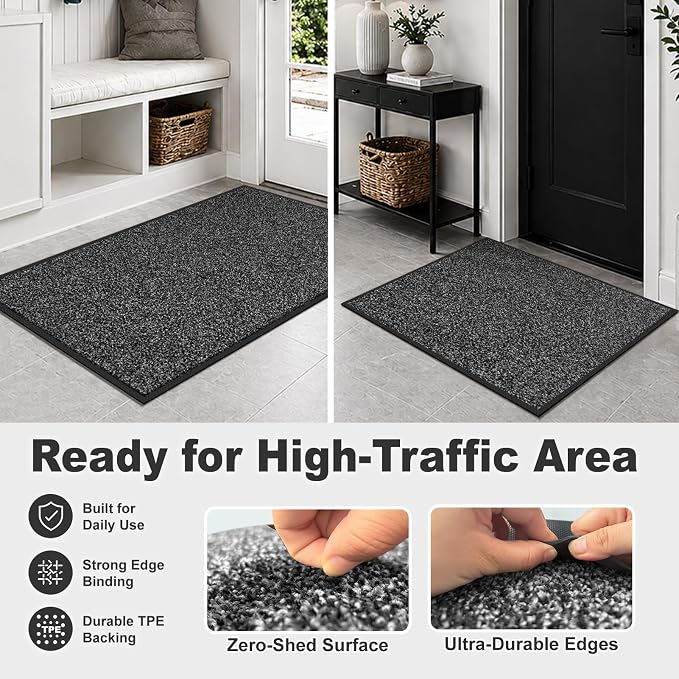 Super Absorbent Front Door Mat, Non-Slip Washable Indoor Doormats, Low Profile - Image 7