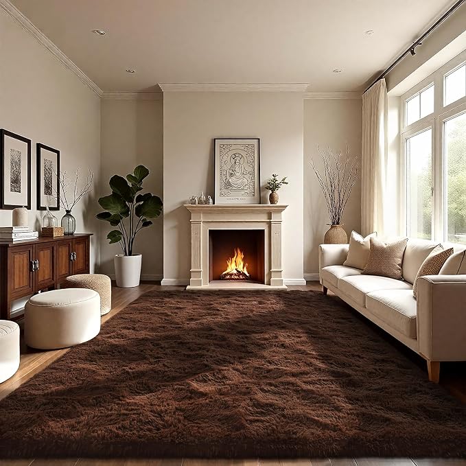 LOCHAS Area Rugs 9x12 Fluffy Living Room Carpets - Image 3