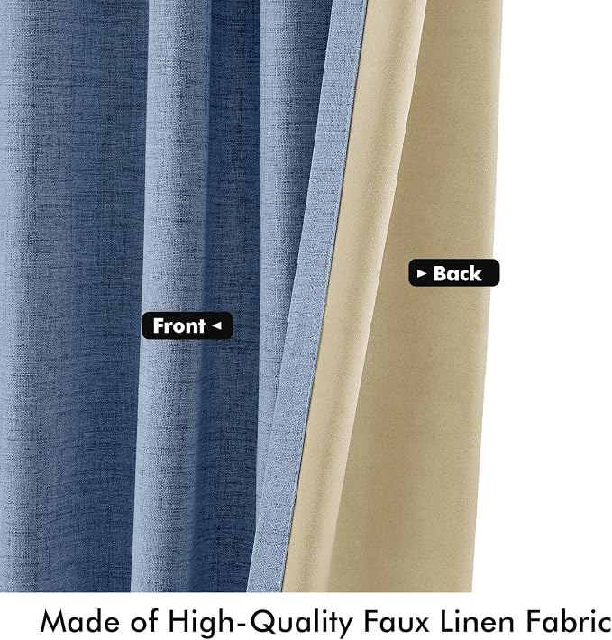 MIULEE 100% Blackout Linen Curtains - Image 6