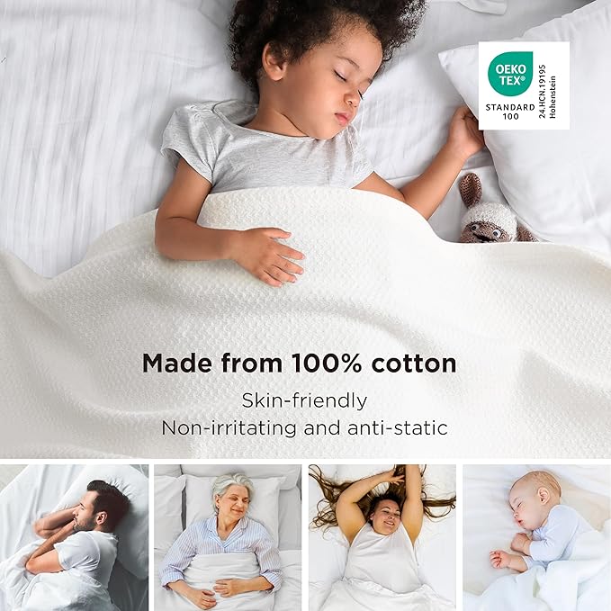 Bedsure GentleSoft 100% Cotton Blanket Queen Size - Image 2