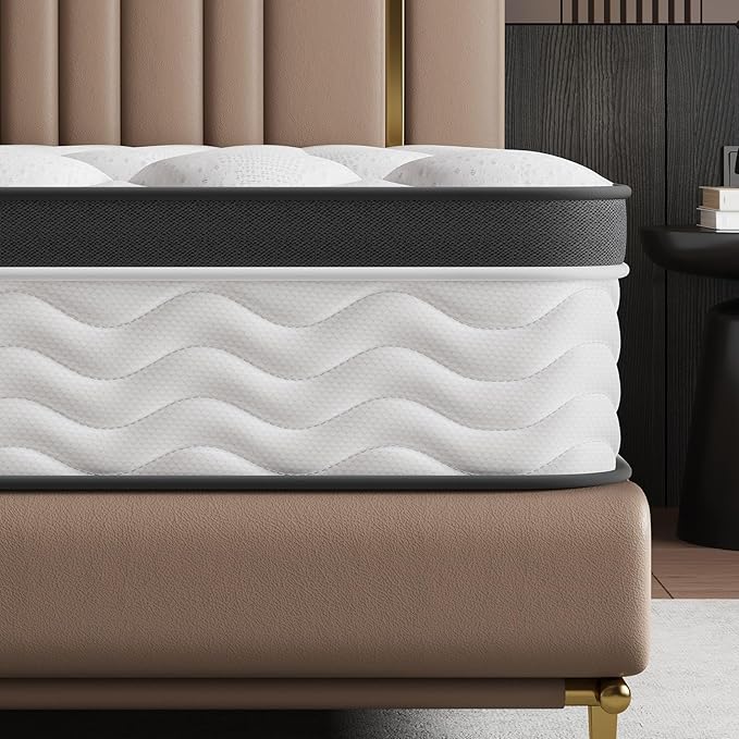 Mattress Twin Size,12 Inch Twin Mattress in a Box,Gel Memory Foam and Pocket Spring Hybrid Mattress,Ideal for All Sleep Positions,CertiPUR-US Certified,Deep Sleep-Medium Firm
