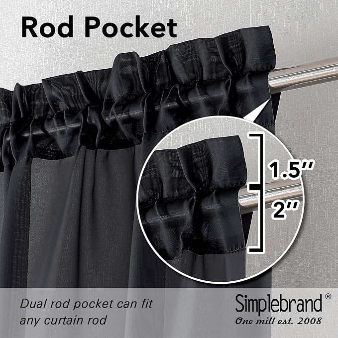 Simplebrand Black Tier Curtains - Image 2