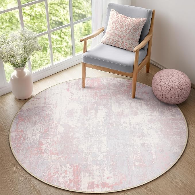 RELEANY Washable Round 8ft Area Rug - Image 4