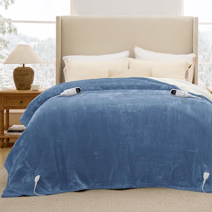 Bedsure Heated Blanket King Size, Dual Control Electric Blanket, 6 Heat/6 Timer - Image 9