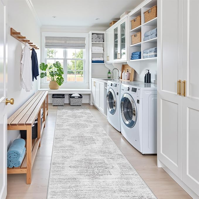 2x10 Runner Rug Non Slip, Washable Hallway Runner Rug, Laundry Room, Soft - Image 3