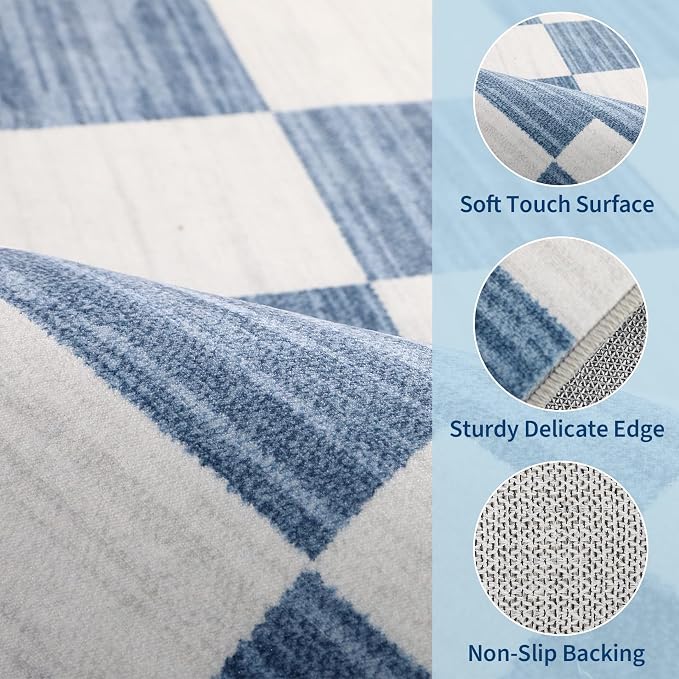 GarveeHome 2.5x8 Checkered Kitchen Runner Rug - Image 5