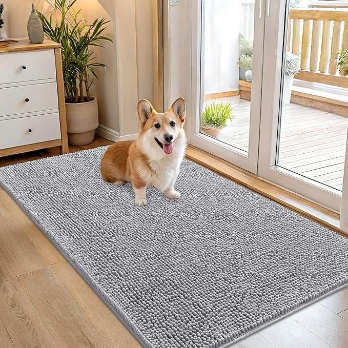 OLANLY Dog Door Mat for Muddy Paws 54x32, Super Absorbent Chenille Mud Mat | by OLANLY
