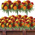 12 Pack with 84 Flower Heads Artificial Chrysanthemum Flowers, Fall Floral Decor for Indoor Outdoor, Porch, Patio, Front Yard, Planters, Thanksgiving