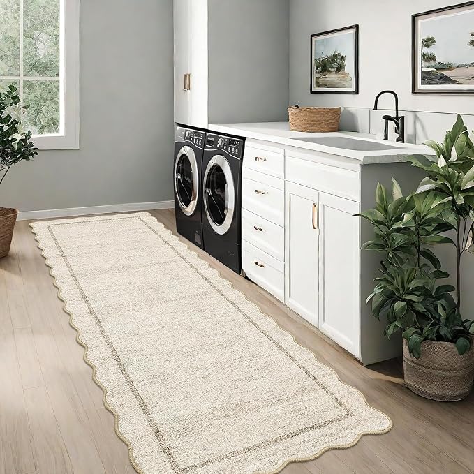 GarveeHome Scalloped Washable Runner Rug 2x10 Non Slip Kitchen Rugs - Image 2