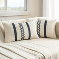 MIULEE Set of 2 Navy Blue Boho Decorative Lumbar Pillow Covers 12x20 Inch | by MIULEE