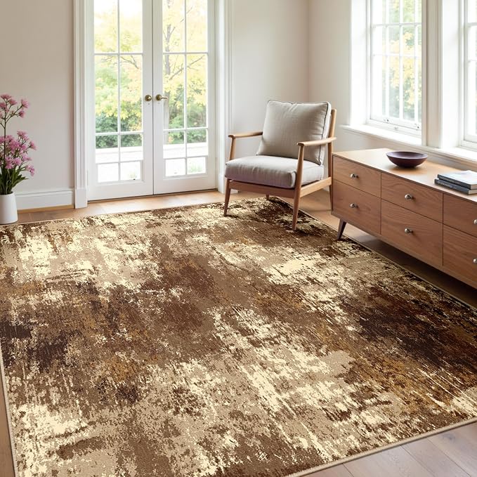 RELEANY Washable 4'x6' Abstract Area Rug by RELEANY
