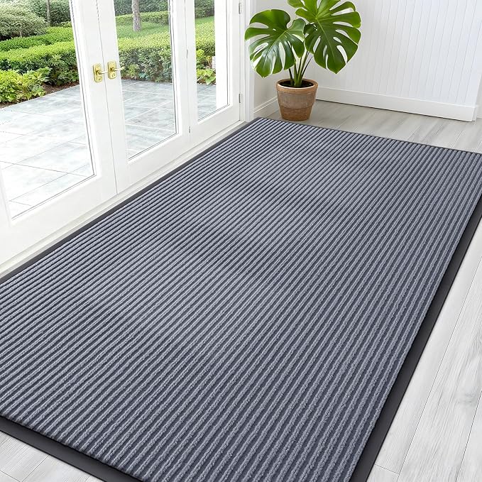 OLANLY Front Door Mat 59x30, Waterproof Heavy-Duty Indoor Outdoor Doormat | Ash by OLANLY