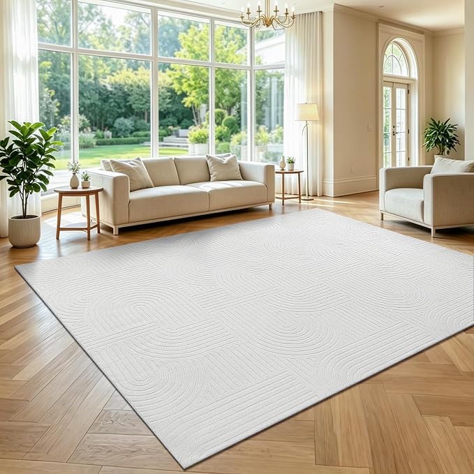 Pauwer 8x10 Area Rugs for Living Room, Modern Non Slip Washable Rug, Soft Fluffy by Pauwer