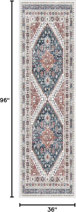 Madane Hallway Runner 3x8, Kitchen Rugs Washable Entry Rug, Soft Low-Pile - Image 2