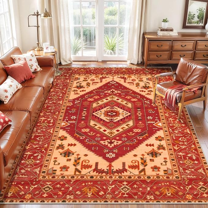 SERISSA 5x7 Washable Non Slip Boho Area Rug - Image 3