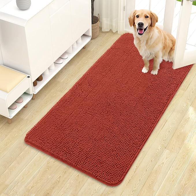 OLANLY Dog Door Mat for Muddy Paws 44x24, Super Absorbent Chenille Mud Mat | by OLANLY