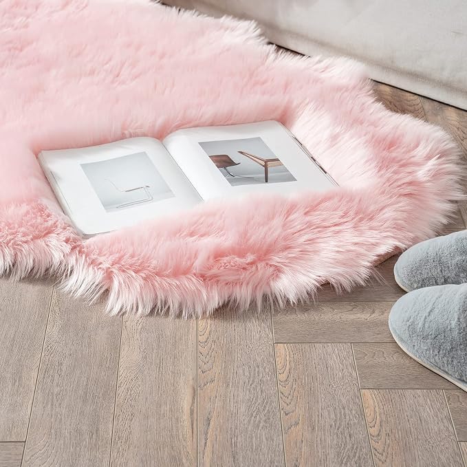 MIULEE Fluffy Area Rug 3x5 ft Faux Fur Sheepskin Rug - Image 3