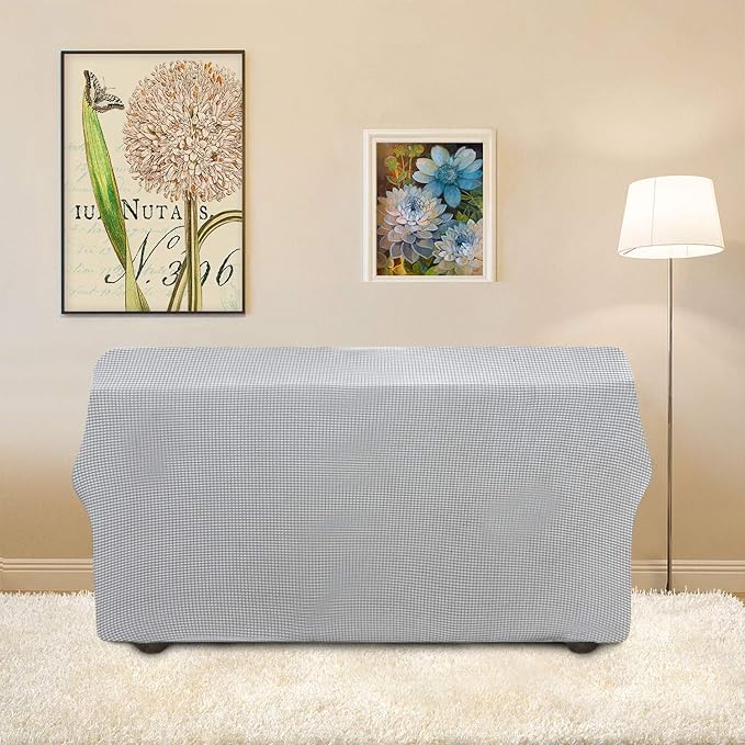 Easy-Going Stretch Loveseat Couch Covers Washable Silver Gray | 1-Piece - Image 4