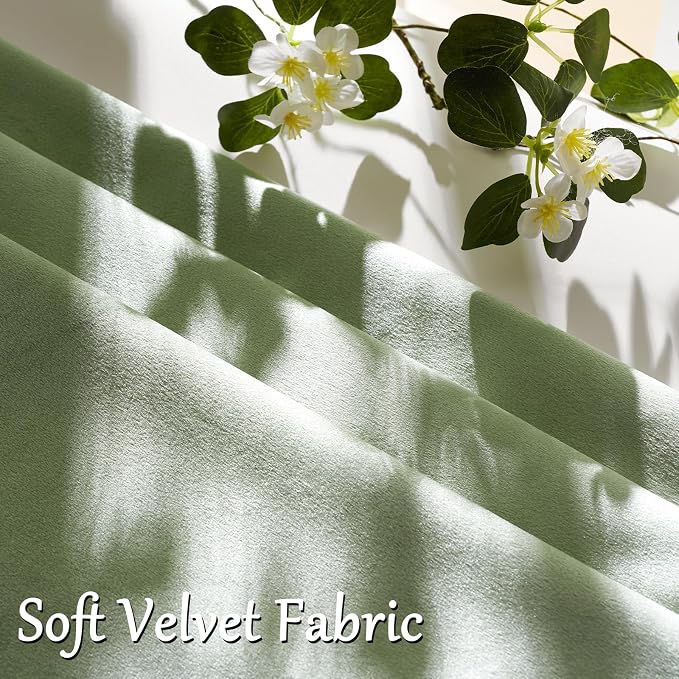 GIGIZAZA Sage Green Velvet Throw Pillow Covers 12x20 Pack of 2 | Decorative - Image 5