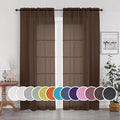 Chocolate Sheer Curtains 96 Inch Length, Elegant Sheer Curtains by OWENIE