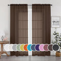 Sheer Curtains 63 inch Length 2 Panels Set, Rod Pocket Voile Fimly Sheer Drapes by OWENIE