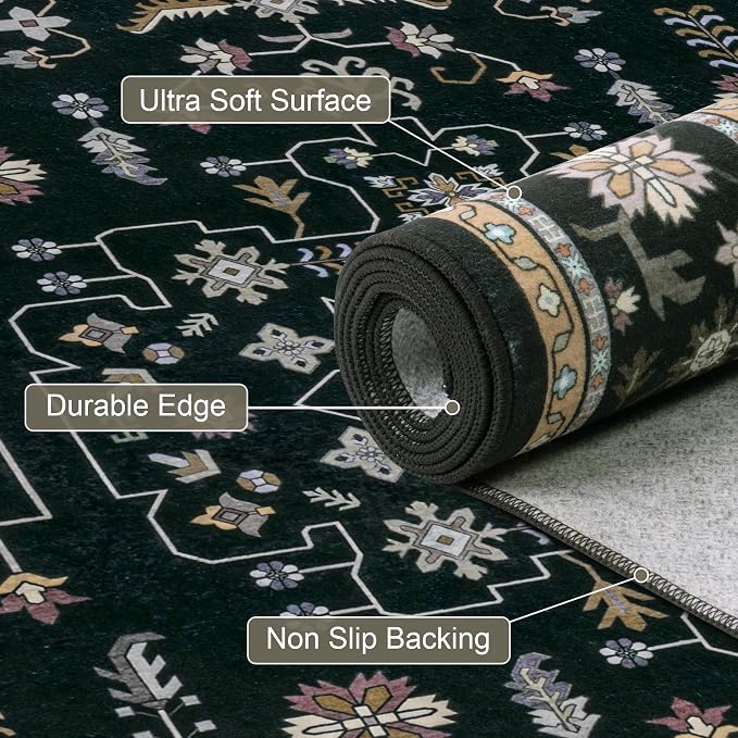 10x12 Area Rugs Living Room: Washable Boho Rug - Image 7