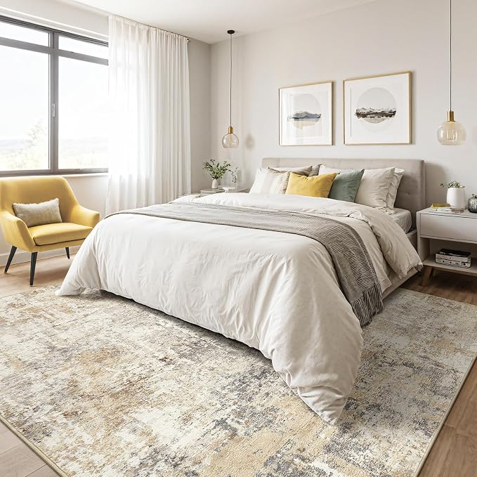 LOONGRUG 12x18 Area Rug Washable Large Neutral Modern Living Room Rugs | - Image 4