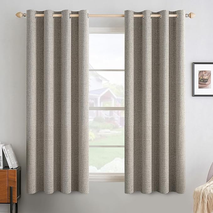 MIULEE 100% Blackout Linen Curtains by MIULEE