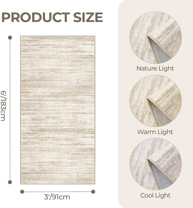 3x6 Runner Rug Non Slip, Washable Hallway Runner Rug, Nursery Room, Soft Runner - Image 2