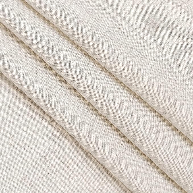 30 Inch Beige Curtains for Kitchen Linen Blend Rustic Farmhouse Short Curtain - Image 5